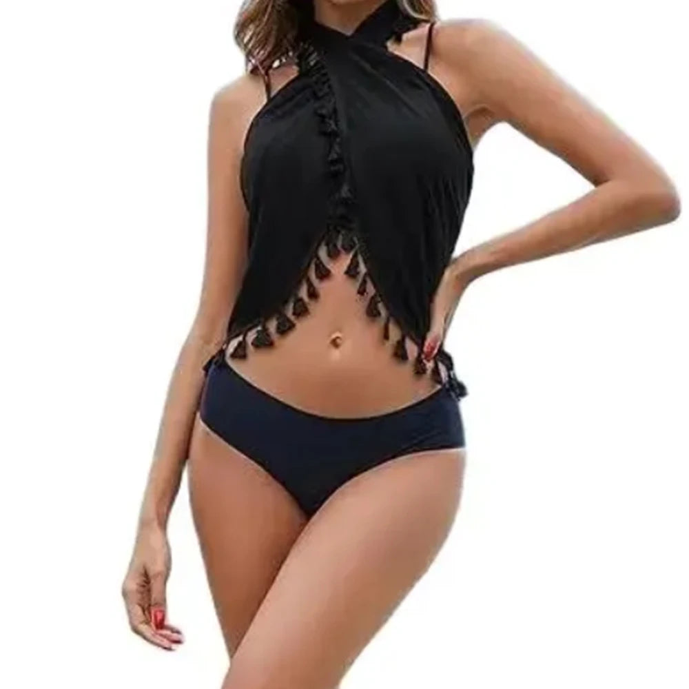 Pareo corto con flecos para playa y verano
