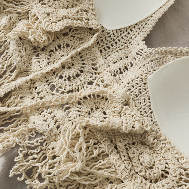Top crochet boho con flecos