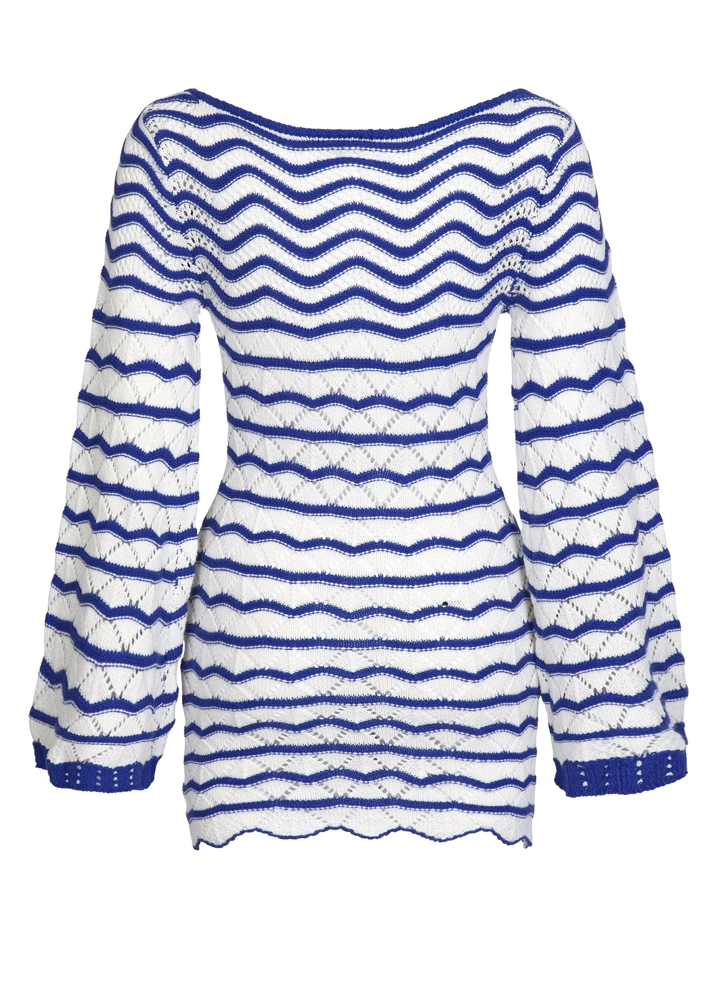 Vestido playero tejido con manga acampanada