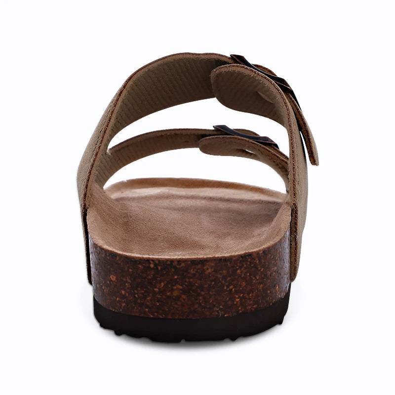 Sandalias con hebillas ajustables y acabado en gamuza