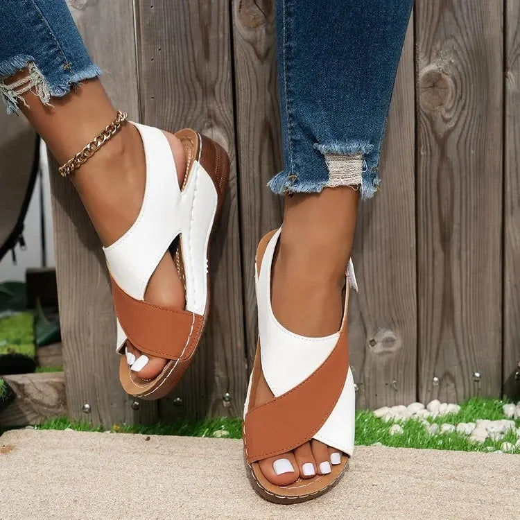 Sandalias cómodas de velcro con suela ligera para verano