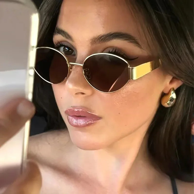 Gafas de sol mujer doradas estilo retro