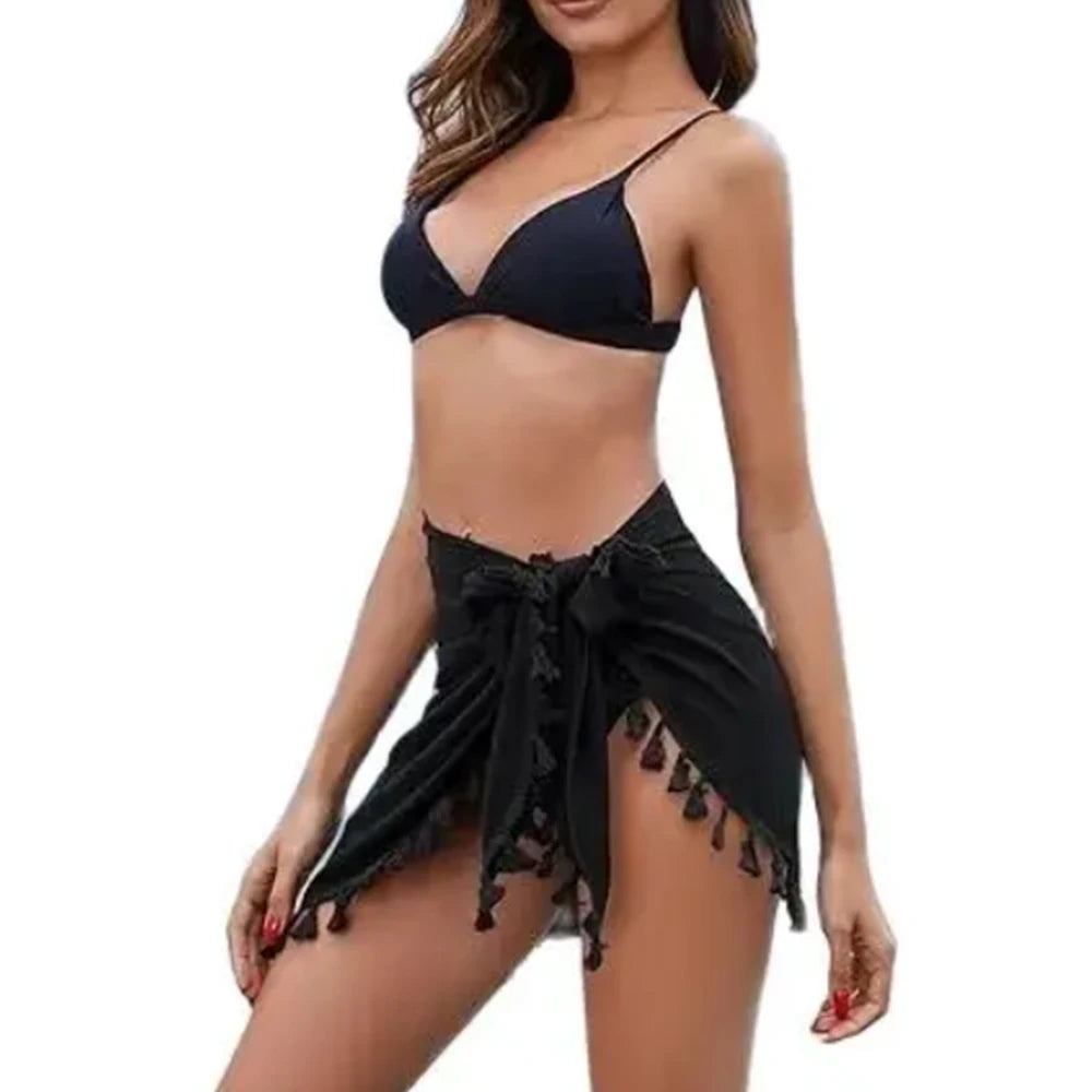Pareo corto con flecos para playa y verano