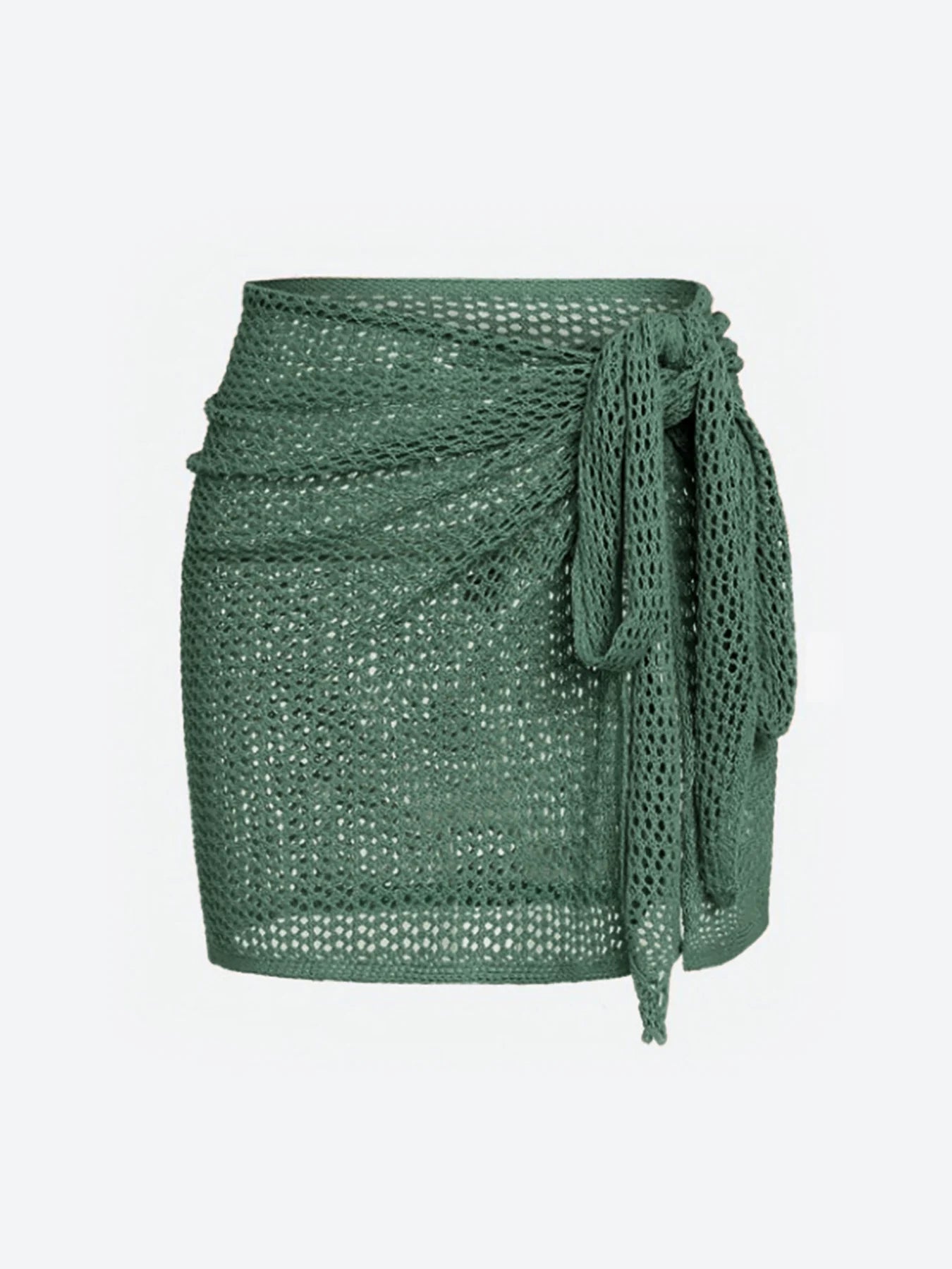 Falda corta con nudo lateral estilo playero chic y moderno