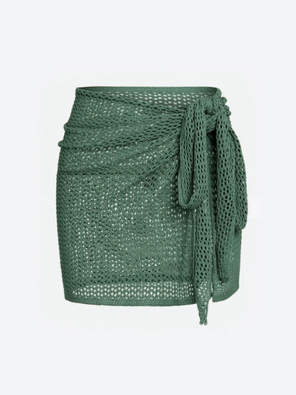 Falda corta con nudo lateral estilo playero chic y moderno