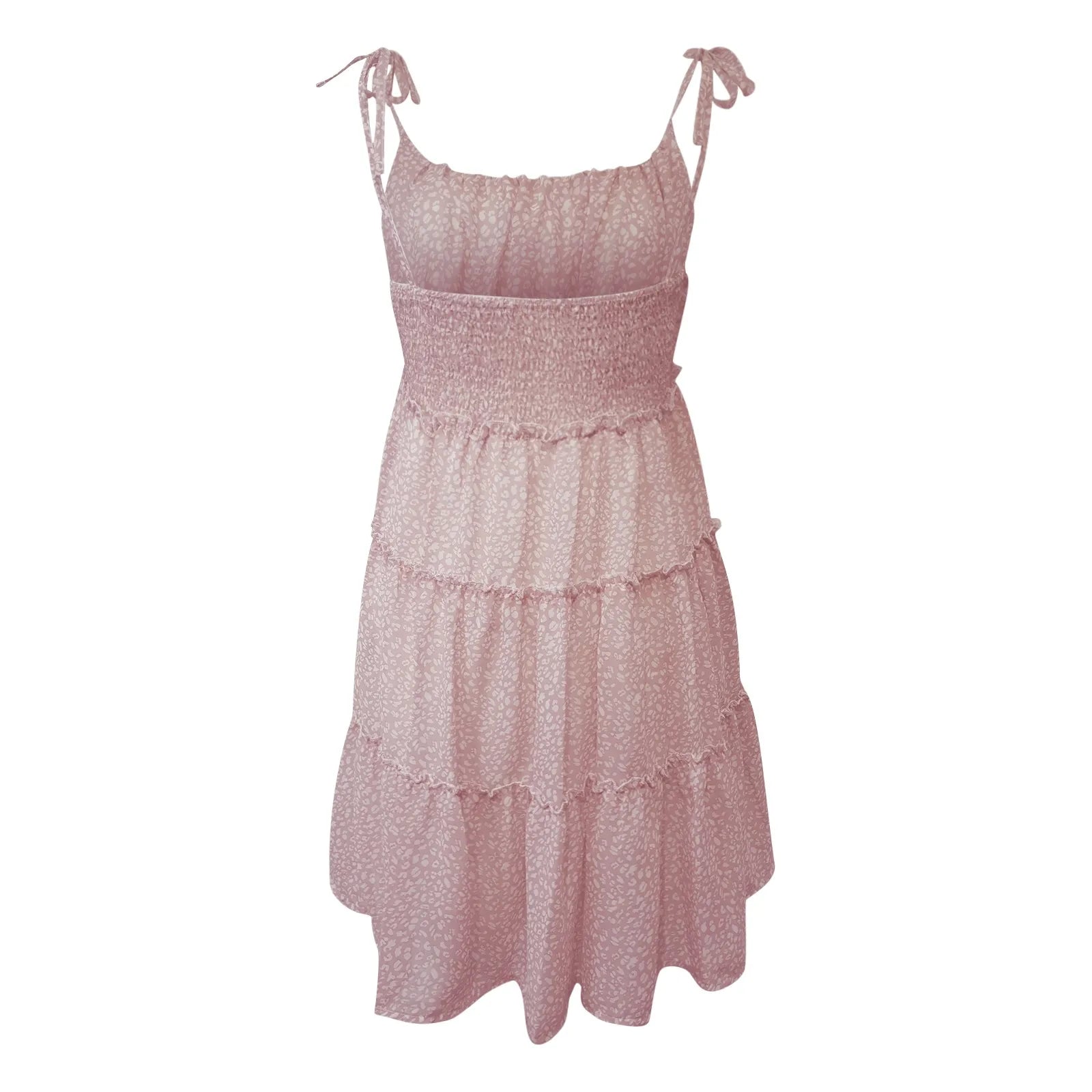 Vestido mini floral con tirantes finos y volantes