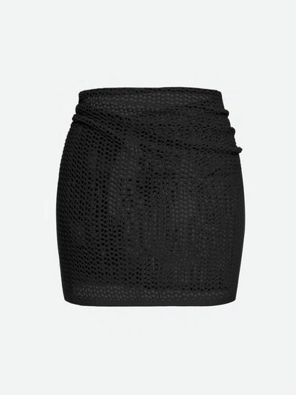 Falda corta con nudo lateral estilo playero chic y moderno