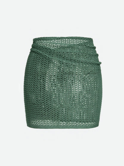 Falda corta con nudo lateral estilo playero chic y moderno