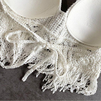 Top crochet boho con flecos