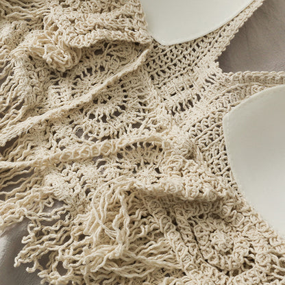 Top crochet boho con flecos