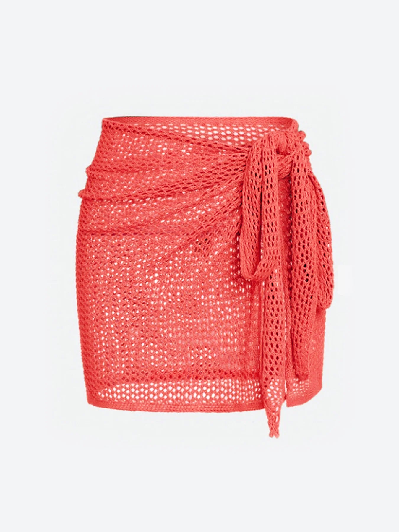 Falda corta con nudo lateral estilo playero chic y moderno