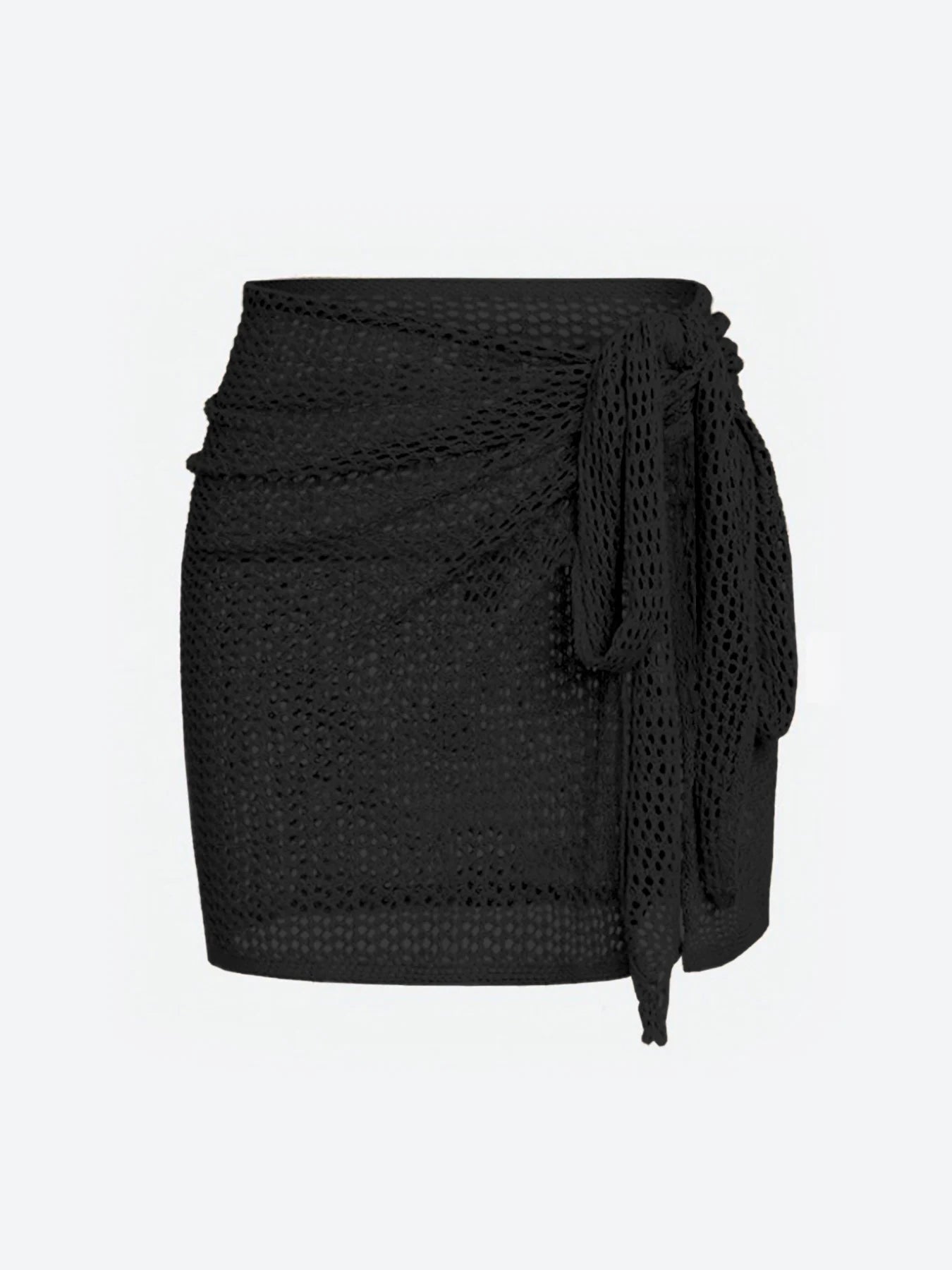 Falda corta con nudo lateral estilo playero chic y moderno