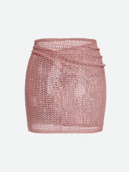 Falda corta con nudo lateral estilo playero chic y moderno