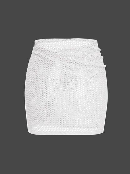 Falda corta con nudo lateral estilo playero chic y moderno