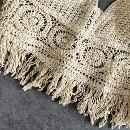 Top crochet boho con flecos