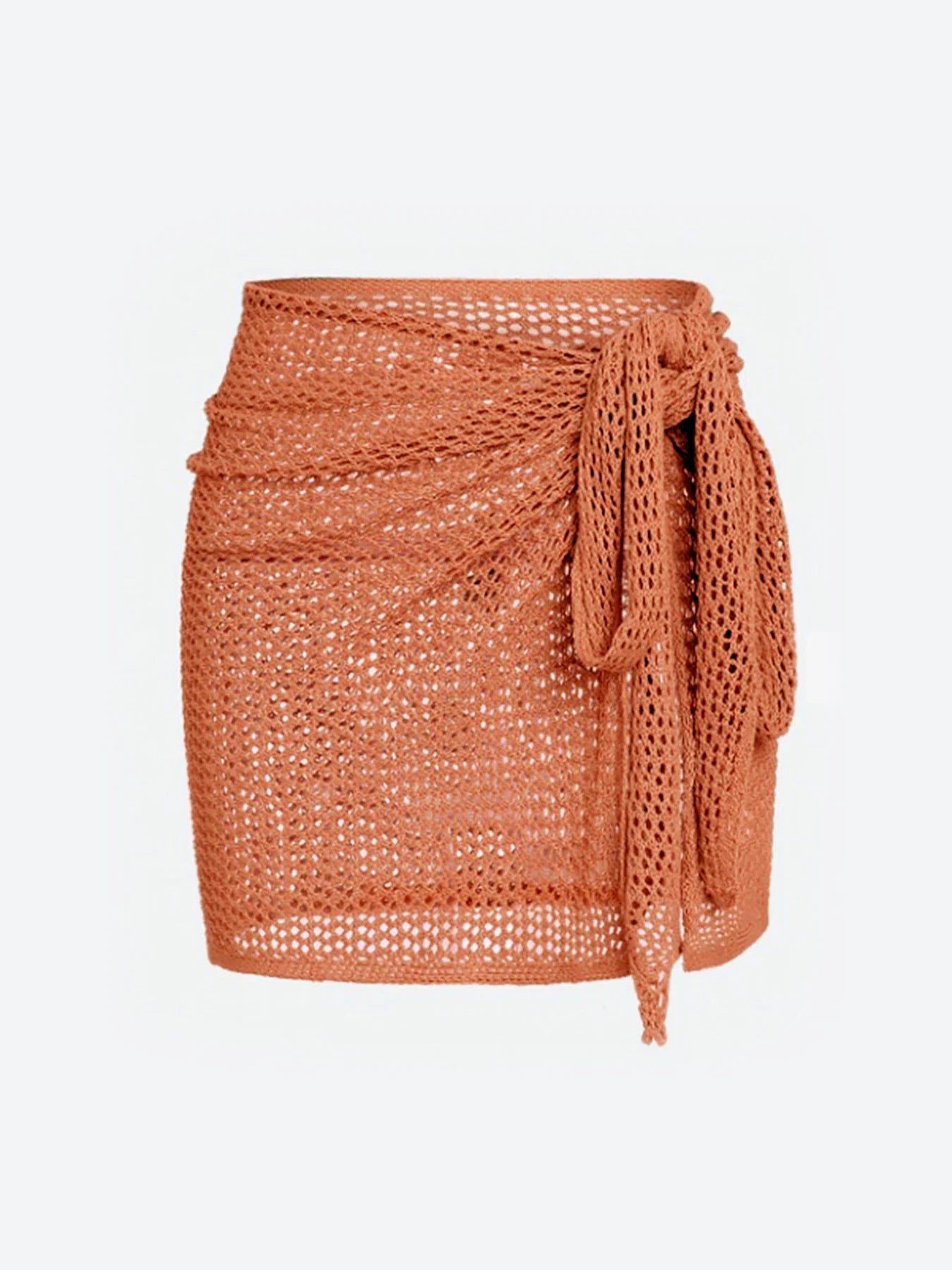Falda corta con nudo lateral estilo playero chic y moderno