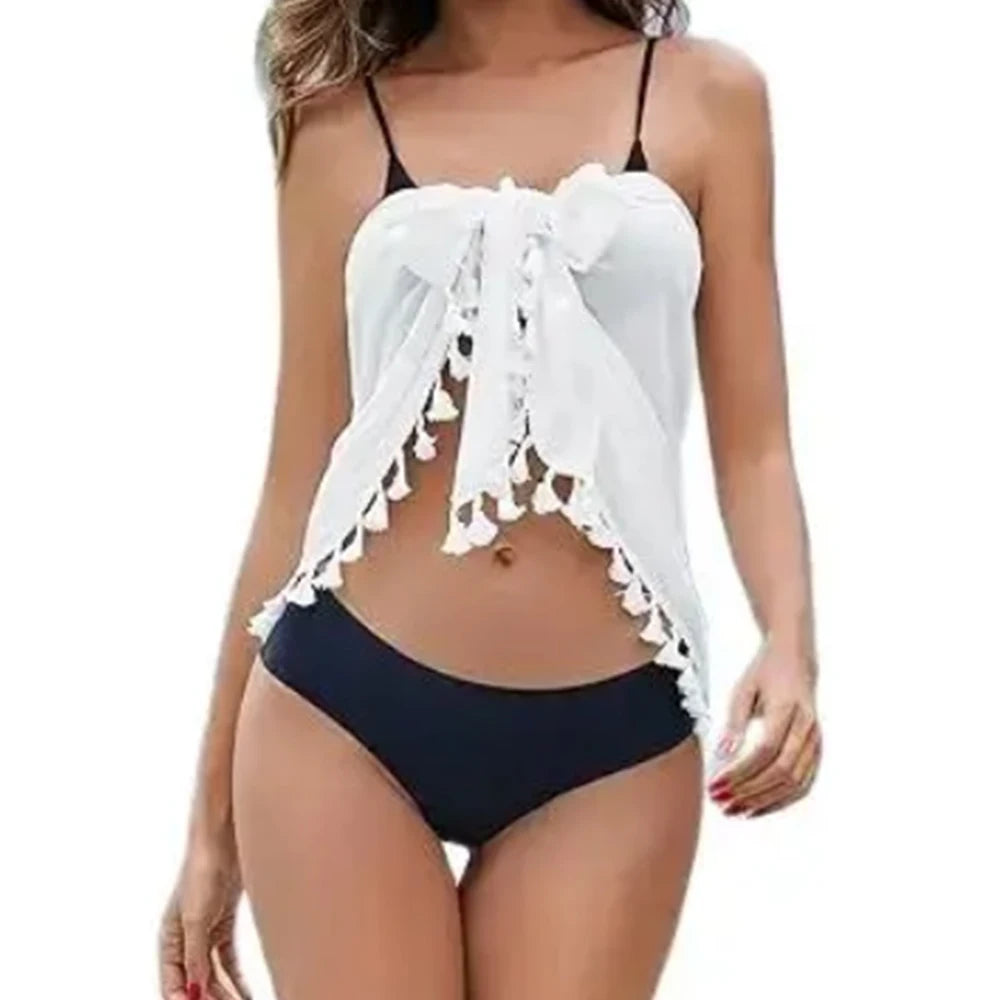 Pareo corto con flecos para playa y verano