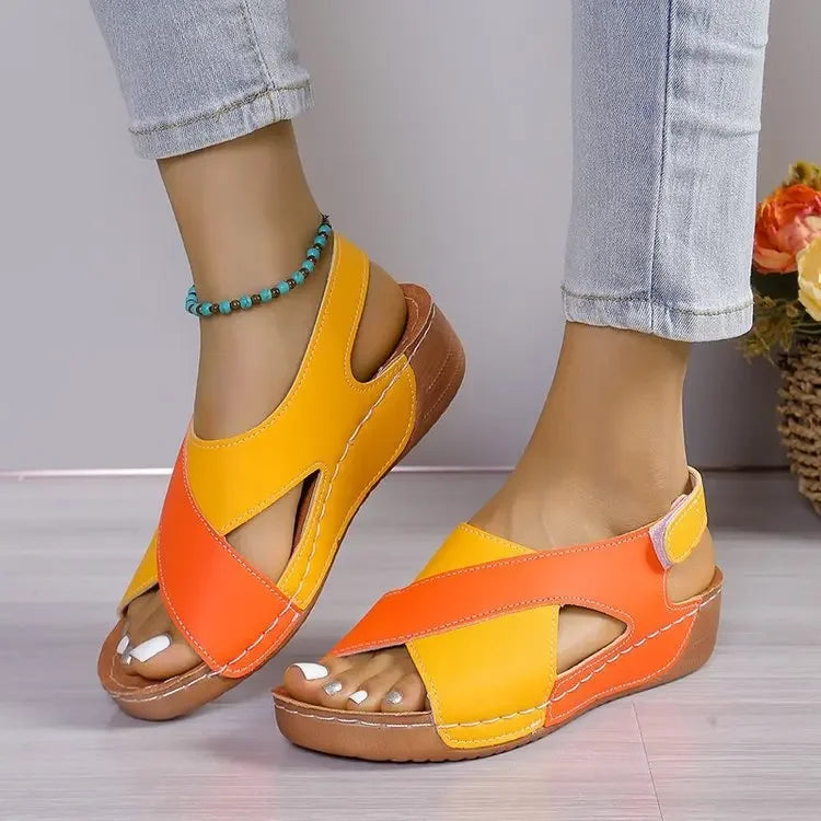 Sandalias cómodas de velcro con suela ligera para verano