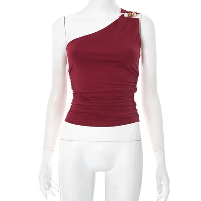 Beaded Shoulder Mocha Top | Maeve
